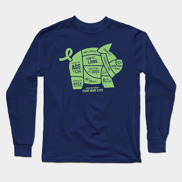 Cheap Ass Gamer's Piggy Bank Cuts Long Sleeve T-Shirt by FlatpackJack